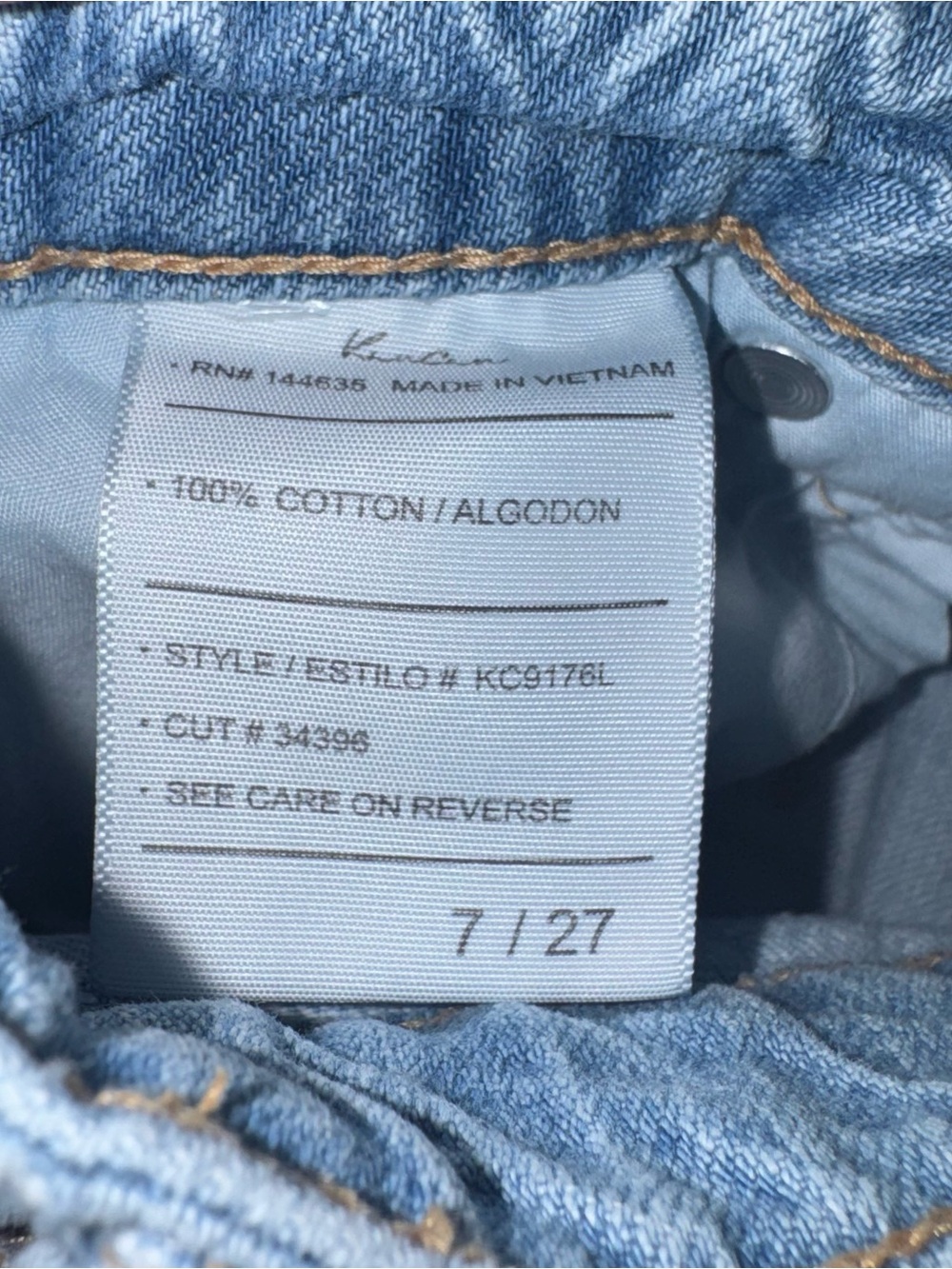 KanCan High Rise Ripped Boyfriend Mom Jeans Style KC9176L Size 7/27 100% Cotton - Picture 6 of 10